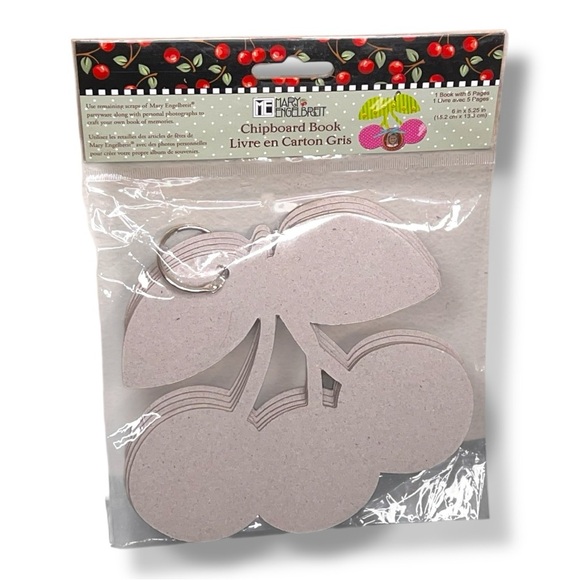 MARY ENGELBREIT Chipboard Cherry Cherries Tag 5 Pages Mini Scrapbook Ring Bound - Picture 1 of 9